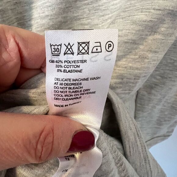 Reiss Asymmetrical Gray Short Sleeve Top - Picture 5 of 6